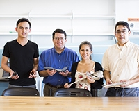 Sergio Pineda, far right, is pictured with others who manage instructional laboratories in the School of Engineering.