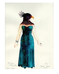 One of Dunya Ramicova's costume design illustrations